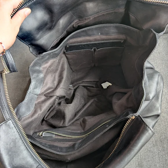 Black Leather Duffle/Weekender Bag - Picture 2 of 2